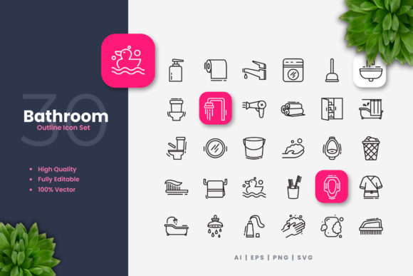 Bathroom: A Simple and Clean Icon Design for Versatile Use