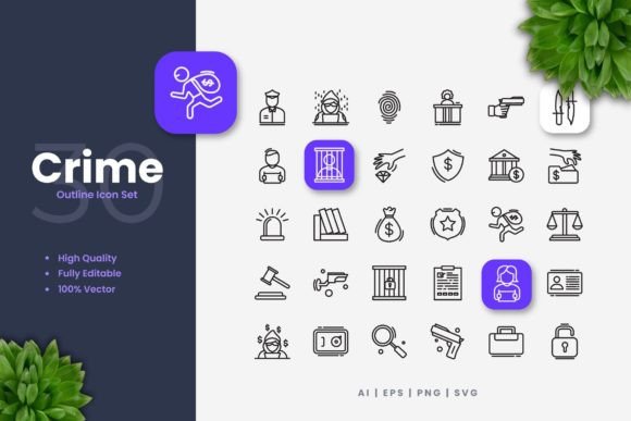Crime Icons: The Perfect Addition to Your Design Arsenal