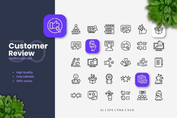 Customer Review Icons for Modern Design