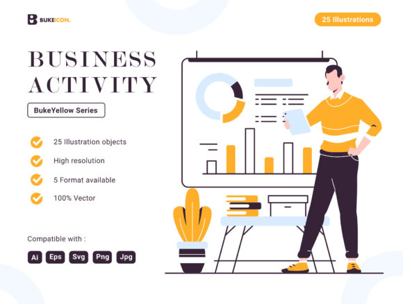 Enhance Your Business Projects with the Business Activity Illustration Set