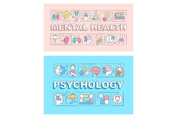 Enhance Your Design with Psychology Word Concepts Banner Set