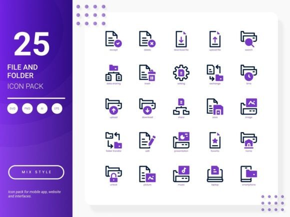 Enhance Your Design with the File and Folder Icon Pack