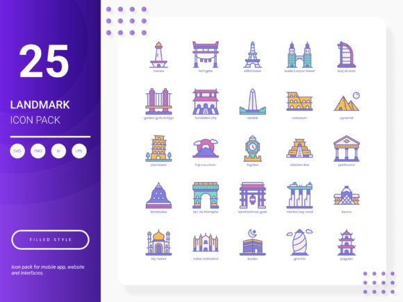 Enhance Your Design with the Landmark Icon Pack