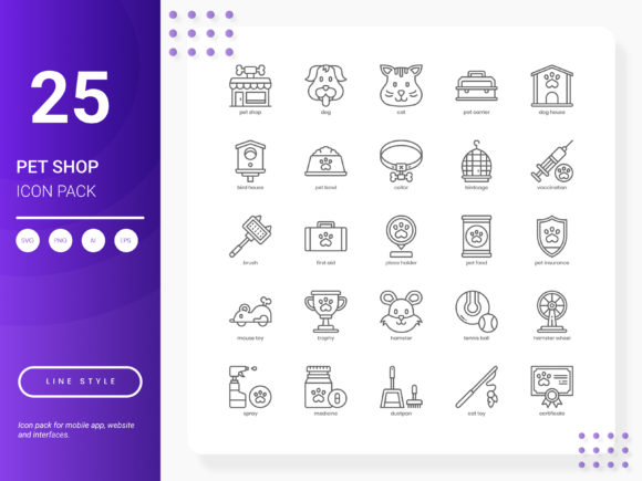Enhance Your Pet Shop Designs with the Stylish Pet Shop Icon Pack
