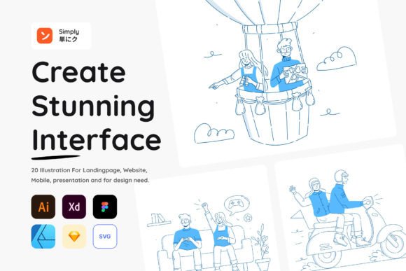 Enhance Your Projects with Simply - 20 People Activity Illustrations