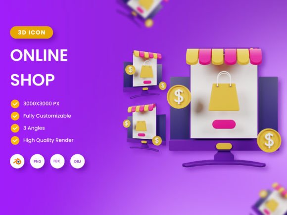 Enhancing Your Project with 3D Online Shop Illustration