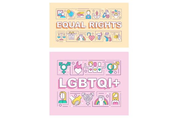 Exploring LGBTQI Word Concepts Banner Set