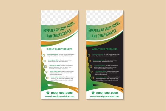 Fruit Juice Roll Up Banner Vertical