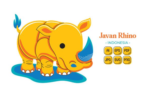 Java Rhinoceros in Flat Design Style: A Versatile Illustration Solution