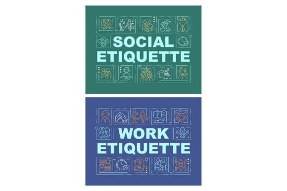 Mastering Social Etiquette with Word Concepts Banners