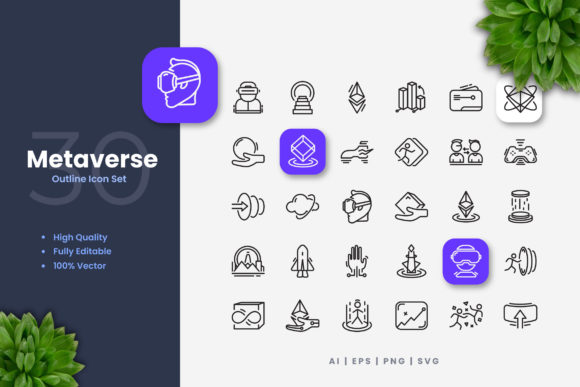 Metaverse Icons: Versatile and Clean Design