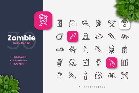 Zombie Icons: Versatile and Clean Design for Your Creative Projects